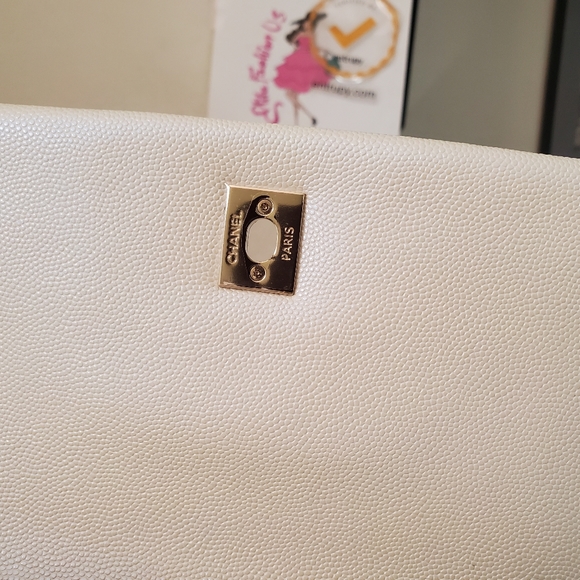 Chanel coco handle iridescent white gold hw small bag - Picture 11 of 14